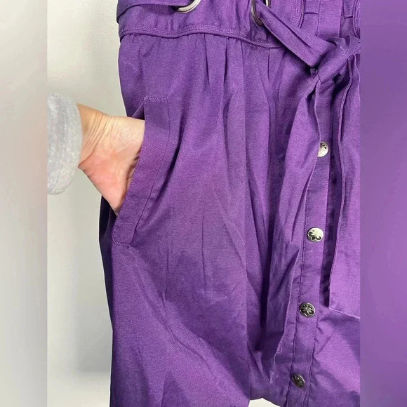 House of Dereon Sleeveless Belted Purple Dress Bubble Hem Pockets Womens Size 3X - Picture 5 of 13